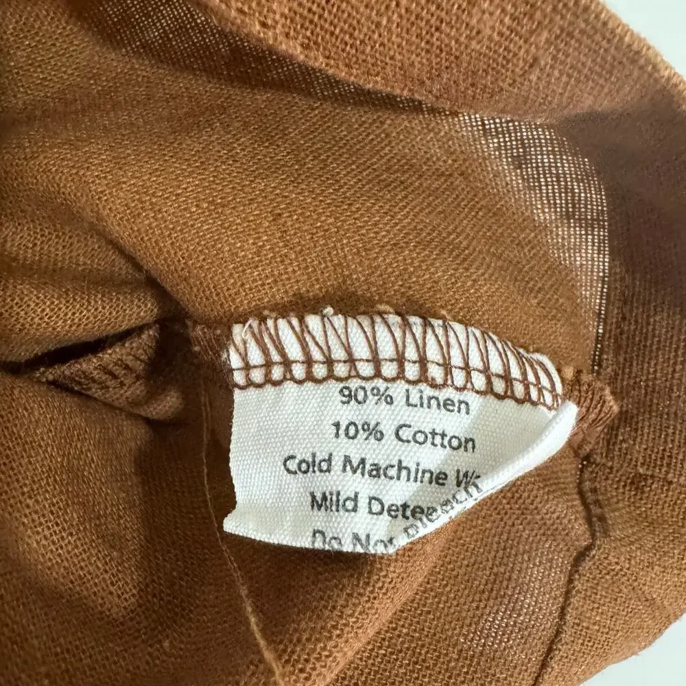 Earthe Walnut Brown Linen Tee Tank Top Size 6-12 Months